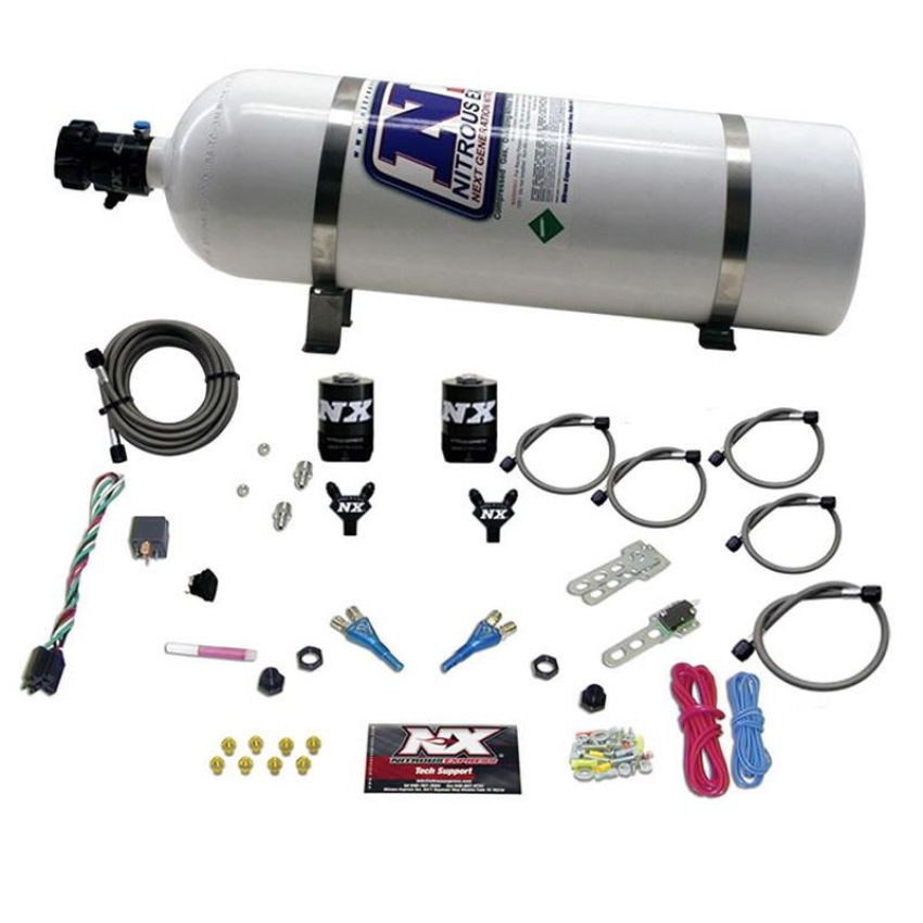Nitrous Express 20213-15 DODGE 92- 95 TBI (50-75-100-125HP) DUAL NOZZLE WITH 15LB BOTTLE