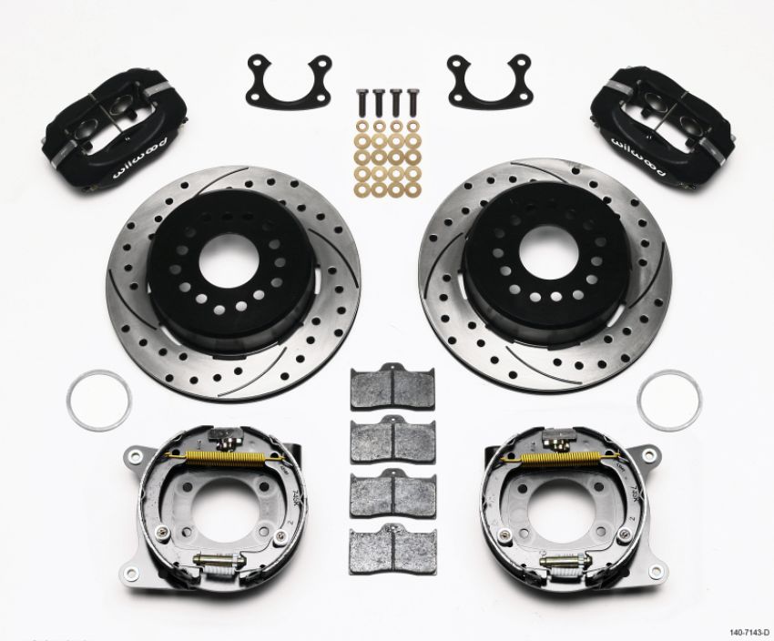 Wilwood 140-7143-D Forged Dynalite P/S Park Brake Kit Drilled Small Ford 2.66in Offset