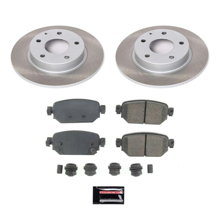 PowerStop SC7515 Semi-Coated Rotor and Low-Dust Ceramic Brake Pad Kit