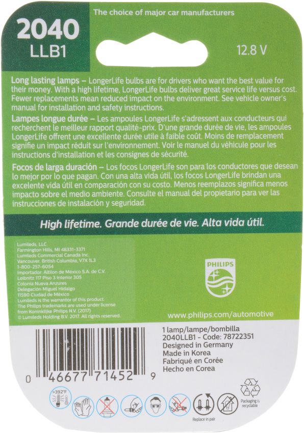 Philips 2040LLB1 Philips LongerLife Miniature 2040LL