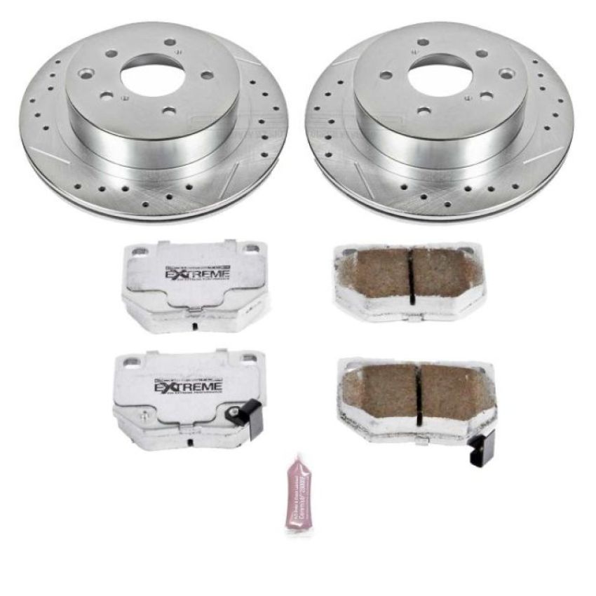 PowerStop K666-26 Z26 Street Performance Ceramic Brake Pad and Drilled & Slotted Rotor Kit