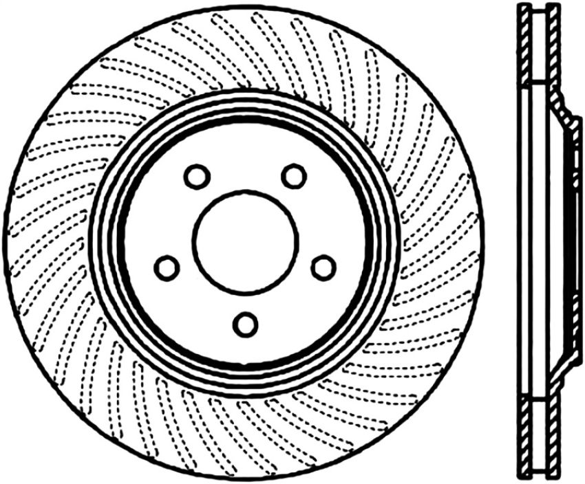 Stoptech 126.61045CSR Power Slot 94-04 Ford Mustang Front Right Slotted CRYO Rotor