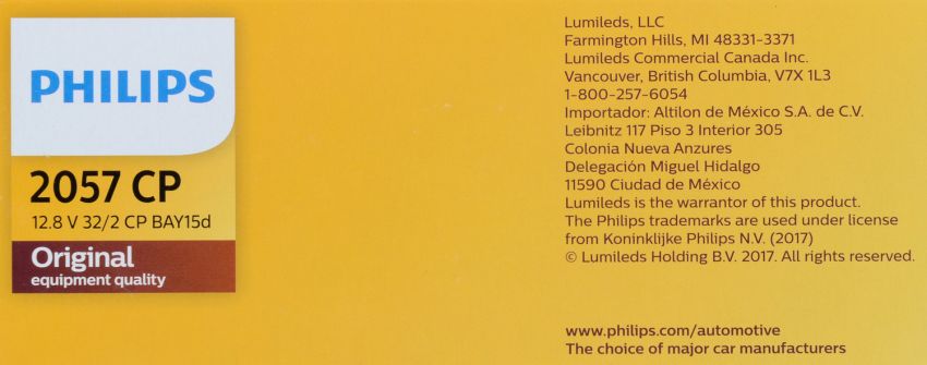 Philips 2057CP Philips Standard Miniature 2057 Pack of 10
