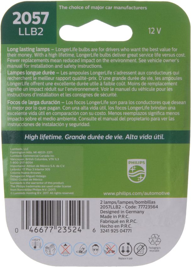 Philips 2057LLB2 Philips LongerLife Miniature 2057LL