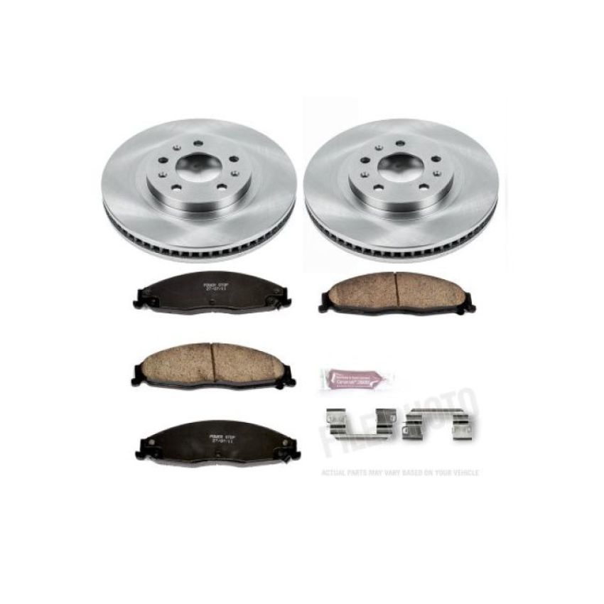 PowerStop KOE1419 OE Stock Replacement Low-Dust Ceramic Brake Pad and Rotor Kit