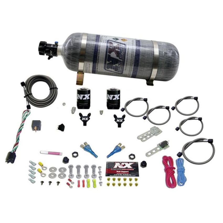 Nitrous Express 20616-12 DUAL NOZZLE SPORT COMPACT SYSTEM W/ 12LB BOTTLE (35-50-75HP)
