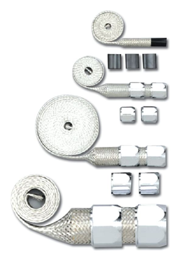 RACING POWER CO-PACKAGED RPCR6678 Chrome Braided Hose Sle eving Kit