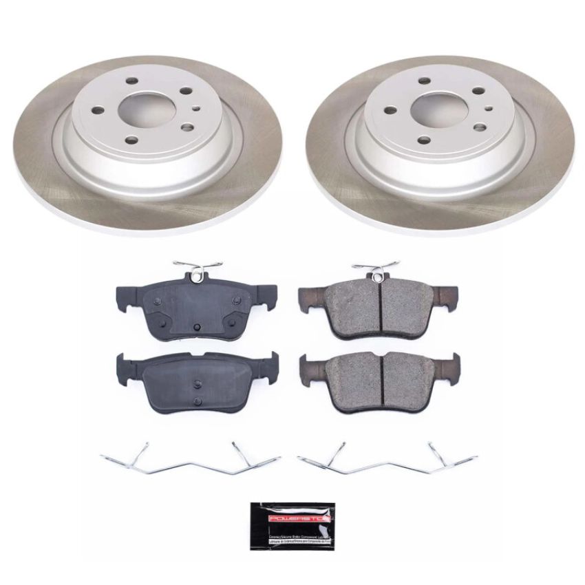 PowerStop SC6559 Semi-Coated Rotor and Low-Dust Ceramic Brake Pad Kit