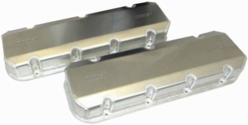 Moroso 68457 Chevrolet Big Block Valve Cover w/Billet Rail - 3in - Exhaust & Intake Pockets - Aluminum