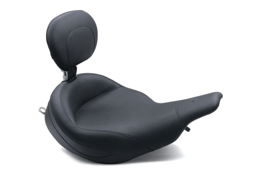 Mustang Motorcycle 79449 Mustang 97-07 Harley Electra Glide, Rd Glide Super Touring Solo Seat w/Driver Backrest - Black