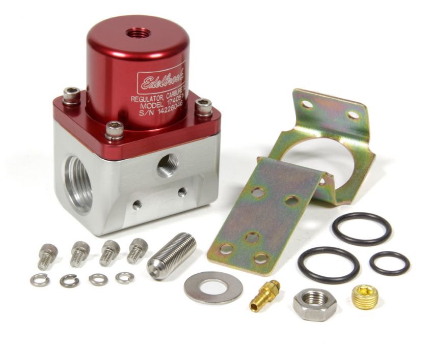 EDELBROCK EDE174051 Fuel Pressure Regulator Bypass Style 180GPH Red