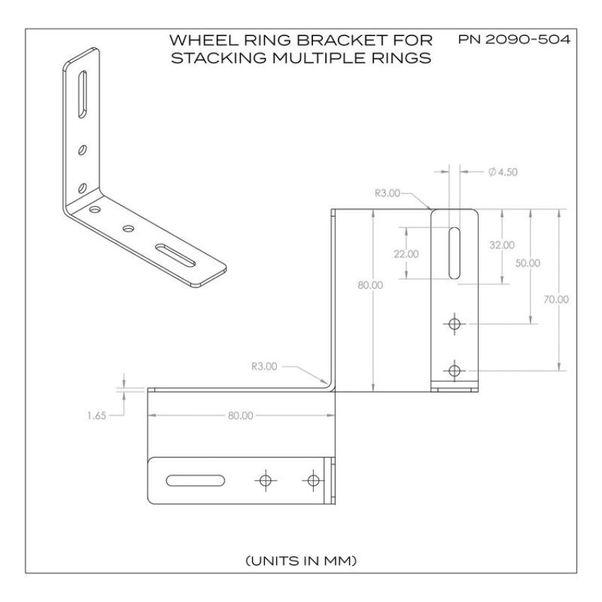 Oracle Lighting 2090-504 ORACLE Lighting Offset Wheel Ring Bracket for Stacking Multiple Rings