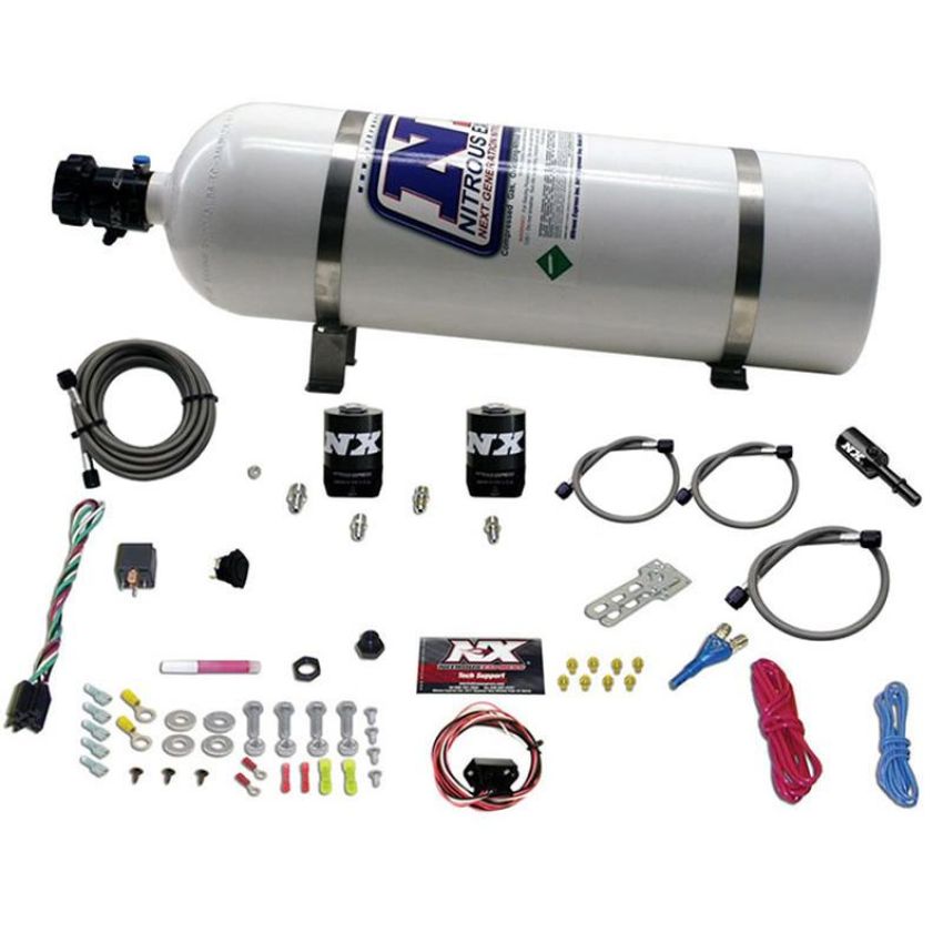 Nitrous Express 20932-15 5.0 COYOTE SINGLE NOZZLE SYSTEM (35-150HP) W/ 15LB BOTTLE