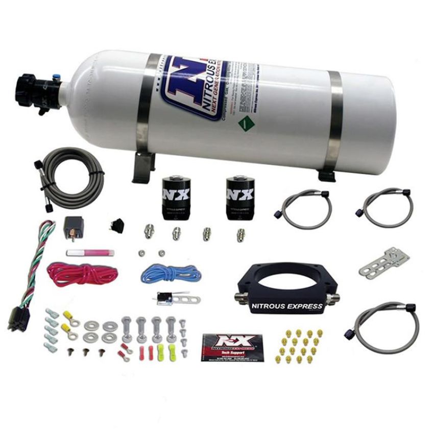 Nitrous Express 20933-15 LS 102mm PLATE SYSTEM (50-400HP) W/ 15LB BOTTLE