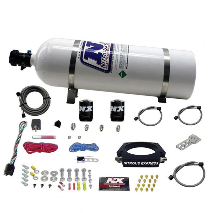 Nitrous Express 20934-15 LS 90mm PLATE SYSTEM (50-400HP) W/ 15LB BOTTLE