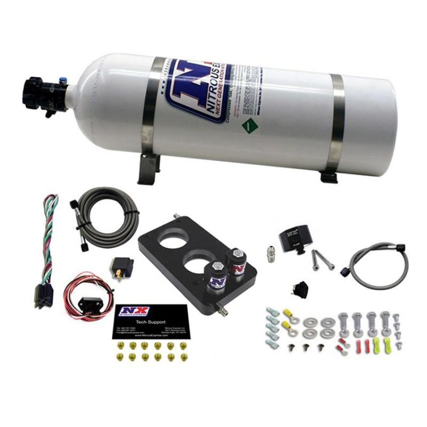 Nitrous Express 20947-15 4.6L 3 VALVE PLATE SYSTEM (50-150HP) 200-300HP JETTING AVAILABLE 15LB BOTTLE