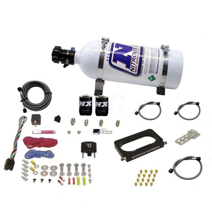 Nitrous Express 20950-05 FORD 4 VALVE NITROUS PLATE SYSTEM (50-300HP) WITH 5LB BOTTLE