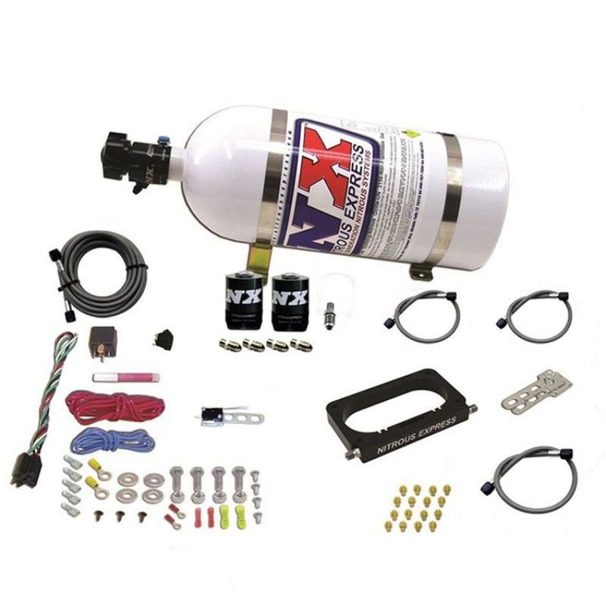 Nitrous Express 20950-10 FORD 4 VALVE NITROUS PLATE SYSTEM (50-300HP) WITH 10LB BOTTLE