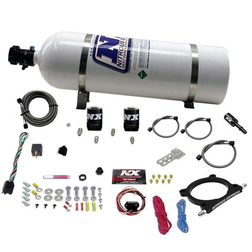 Nitrous Express 20951-15 5.0L Coyote and 7.3L Godzilla Plate System (50-250HP) W/ 15LB BOTTLE