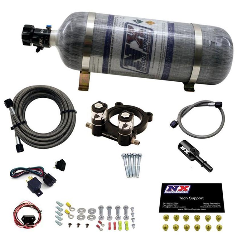 Nitrous Express 20954-12 FORD 4 CYL NITROUS PLATE SYSTEM-2.3L ECOBOOST W/ 12LB BOTTLE