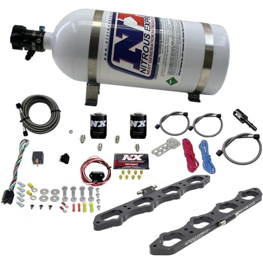 Nitrous Express 20956-10 Coyote Wet Direct Port Plate System(10LB Bottle)