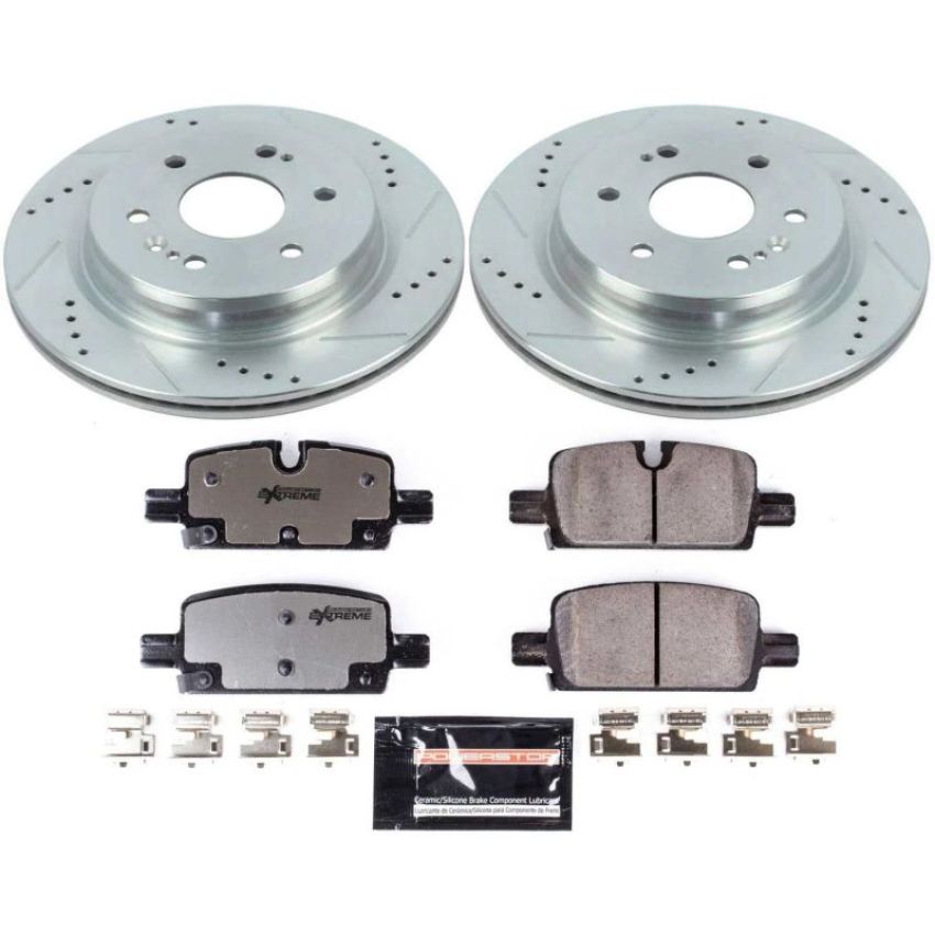 PowerStop K8173-36 Z36 Truck and SUV Carbon-Fiber Ceramic Brake Pad and Drilled & Slotted Rotor Kit