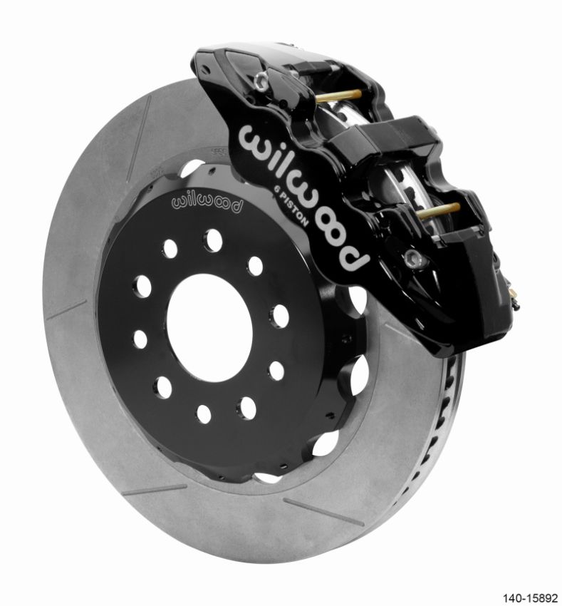 Wilwood 140-15892 AERO6 Front Hat Kit 14.00 Black 2018-Up Jeep JL w/Lines