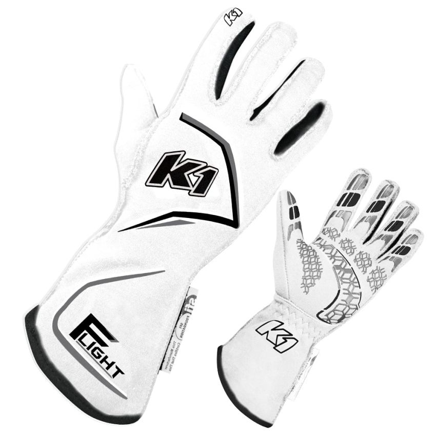 K1 RACEGEAR K1R23-FLT-WG-M Gloves Flight Medium White
