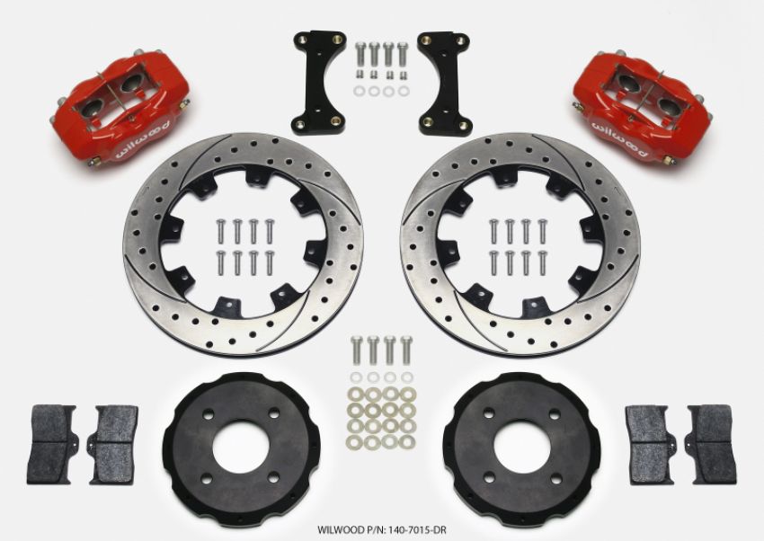 Wilwood 140-7015-DR Forged Dynalite Front Hat Kit 12.19in Drilled Red 2002 Mitsubishi Lancer