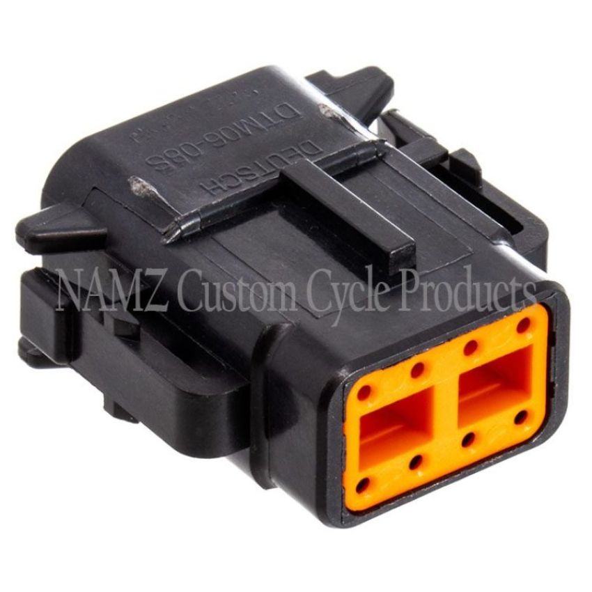 NAMZ MDP-8B Deutsch DTM 8-Position Black Plug w/(8) Stamped Terminals & Wedgelock (HD 74118-98BK)