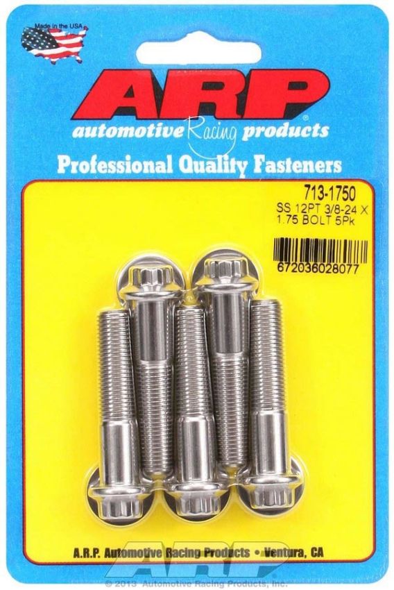 ARP ARP713-1750 S/S Bolt Kit - 12pt. (5) 3/8-24 x 1.750