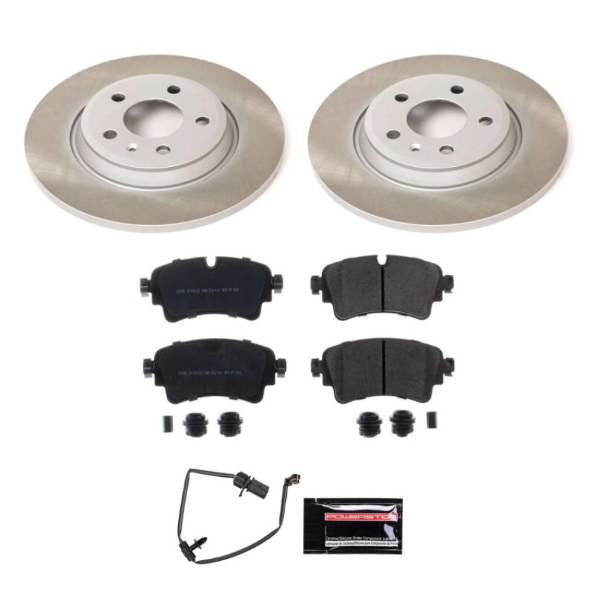 PowerStop SC8091 Semi-Coated Rotor and Low-Dust Ceramic Brake Pad Kit