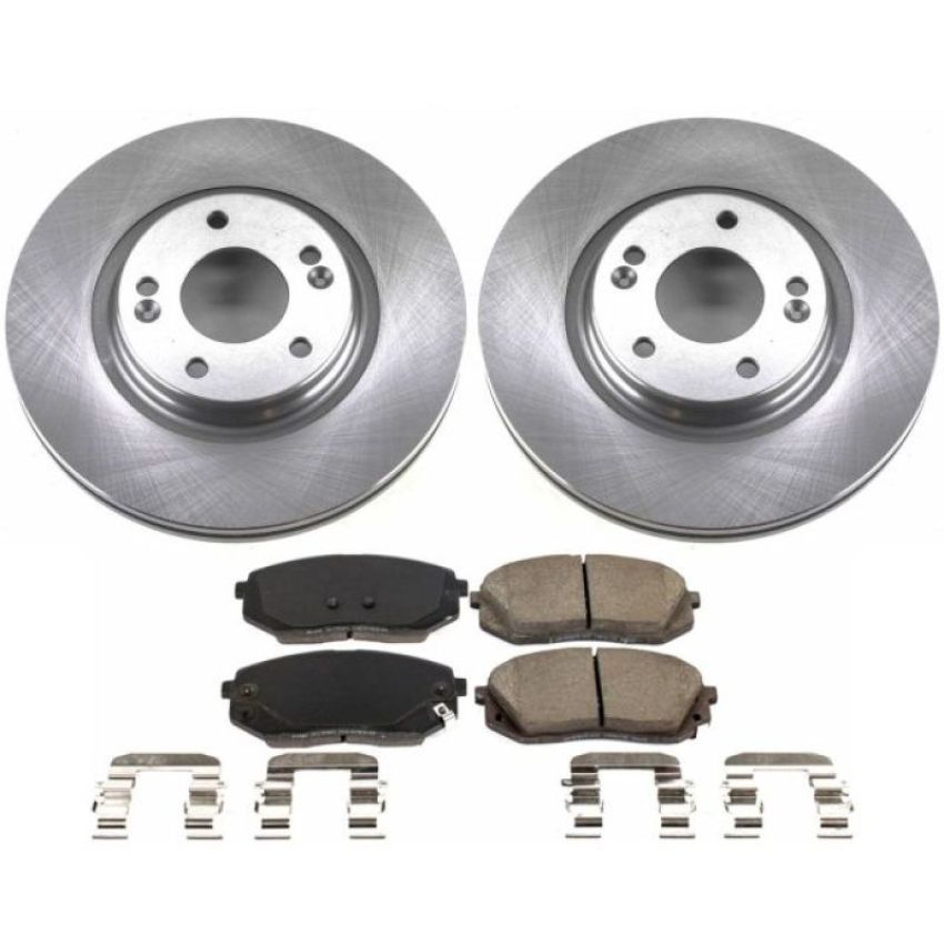 PowerStop KOE7353 OE Stock Replacement Low-Dust Ceramic Brake Pad and Rotor Kit