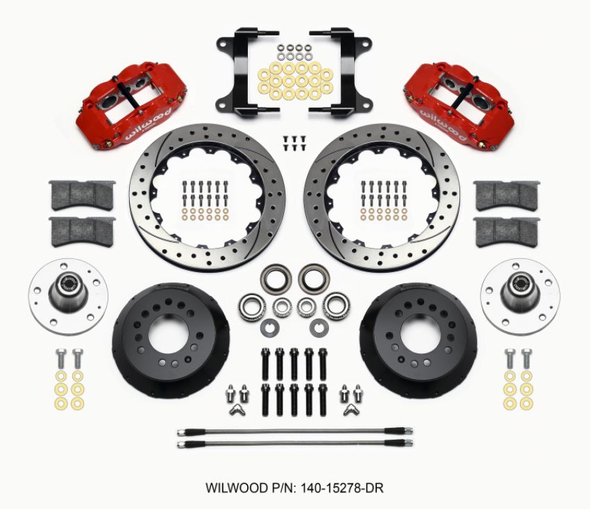 Wilwood 140-15278-DR Narrow Superlite 6R Front Hub Kit 12.88in Drill Red 82-92 Camaro//Firebird