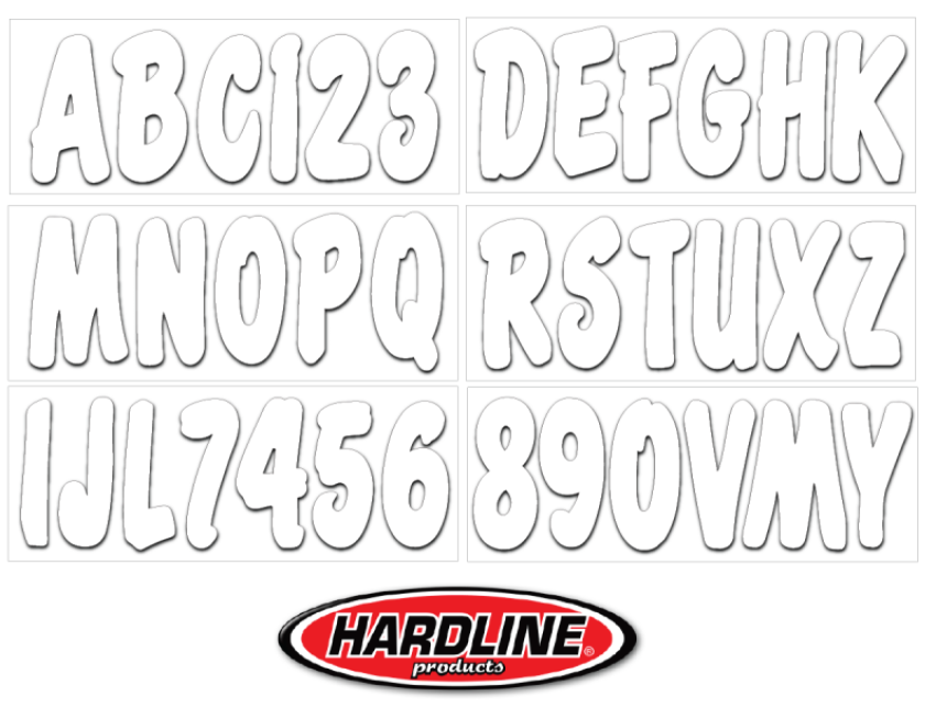 Hardline WHI200EC Boat Lettering Registration Kit 3 in. - 200 White solid