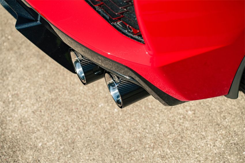Corsa Performance 21109CF CORSA Performance C8 Corvette 4.5in. Carbon Fiber Polished Exhaust Tip Kit (4 Ti