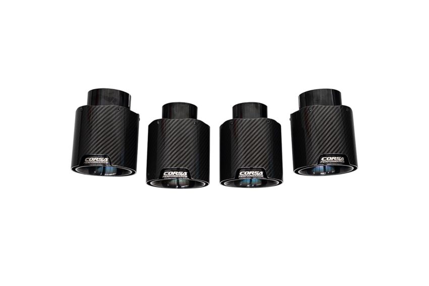 Corsa Performance 21109CFBLK CORSA Performance C8 Corvette 4.5in. Carbon Fiber Black PVD Exhaust Tip Kit (4 T