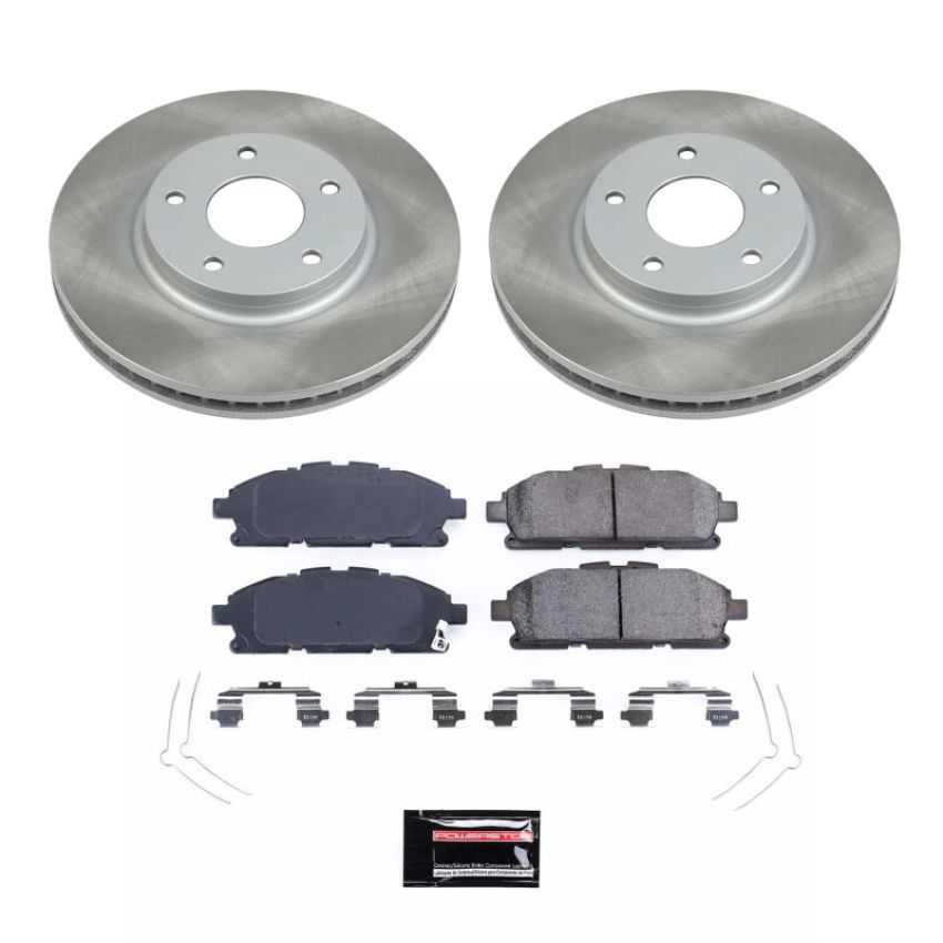 PowerStop SC6360 Semi-Coated Rotor and Low-Dust Ceramic Brake Pad Kit