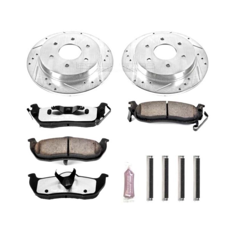 PowerStop K2445-36 Z36 Truck and SUV Carbon-Fiber Ceramic Brake Pad and Drilled & Slotted Rotor Kit
