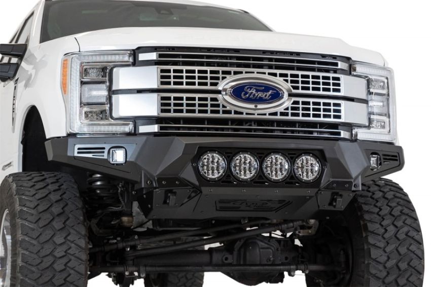 Addictive Desert Designs F160014110103 17-20 Ford Super Duty Bomber Front Bumper w/ Mounts For 4 Rigid 360 6in