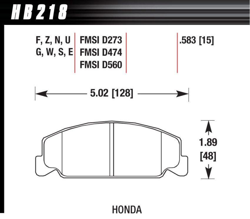 Hawk Performance HB218E.583 Blue 9012 Disc Brake Pad