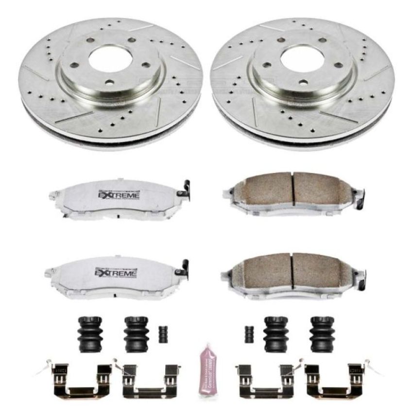 PowerStop K152-26 Z26 Street Performance Ceramic Brake Pad and Drilled & Slotted Rotor Kit