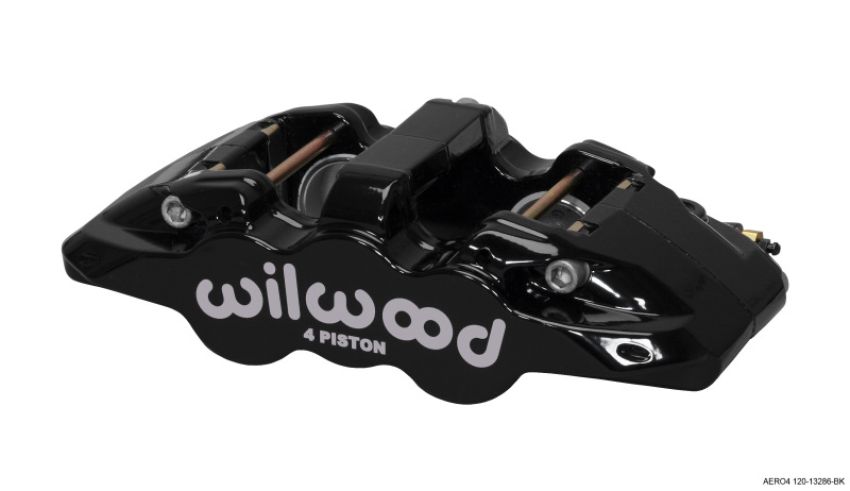 Wilwood 120-13286-BK Caliper-Aero4-L/H - Black 1.88/1.62in Pistons 1.25in Disc