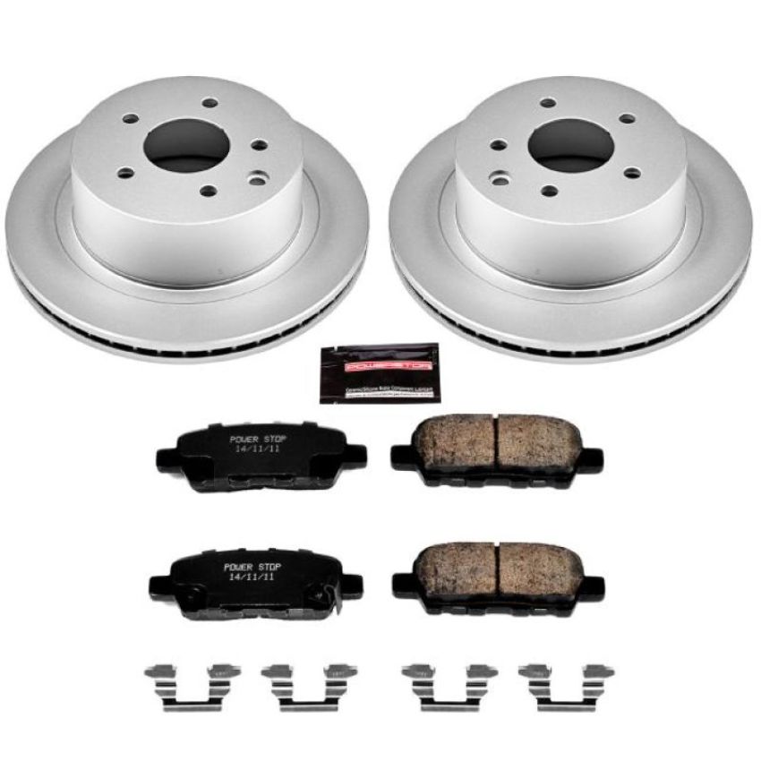 PowerStop CRK6761 Genuine Geomet Coated Rotor and Low-Dust Ceramic Brake Pad Kit