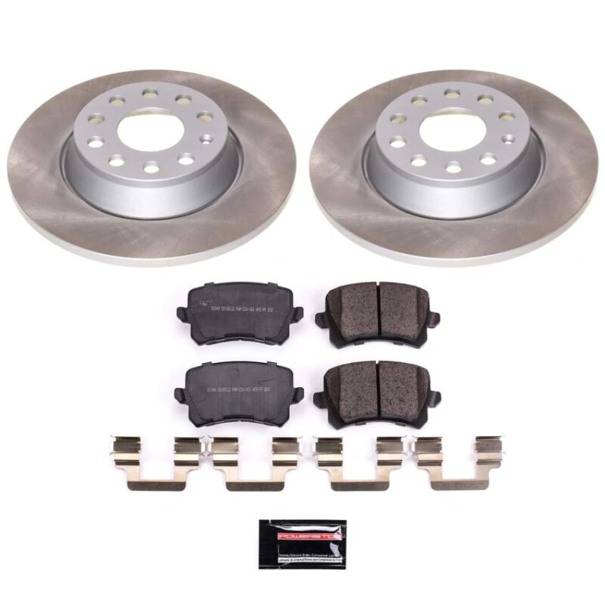 PowerStop SC7811 Semi-Coated Rotor and Low-Dust Ceramic Brake Pad Kit