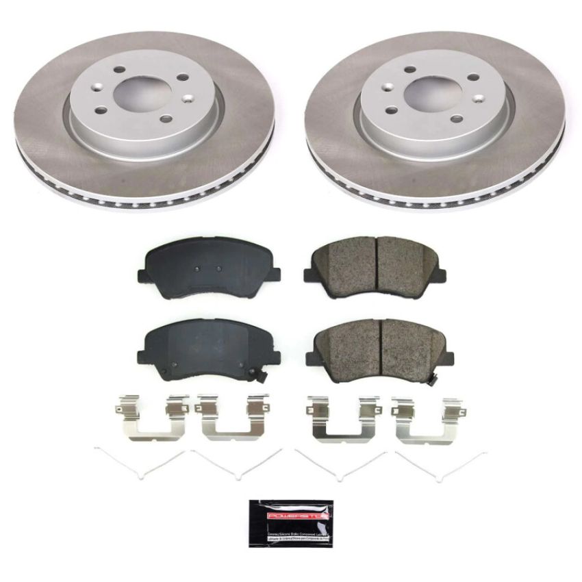 PowerStop SC8699 Semi-Coated Rotor and Low-Dust Ceramic Brake Pad Kit