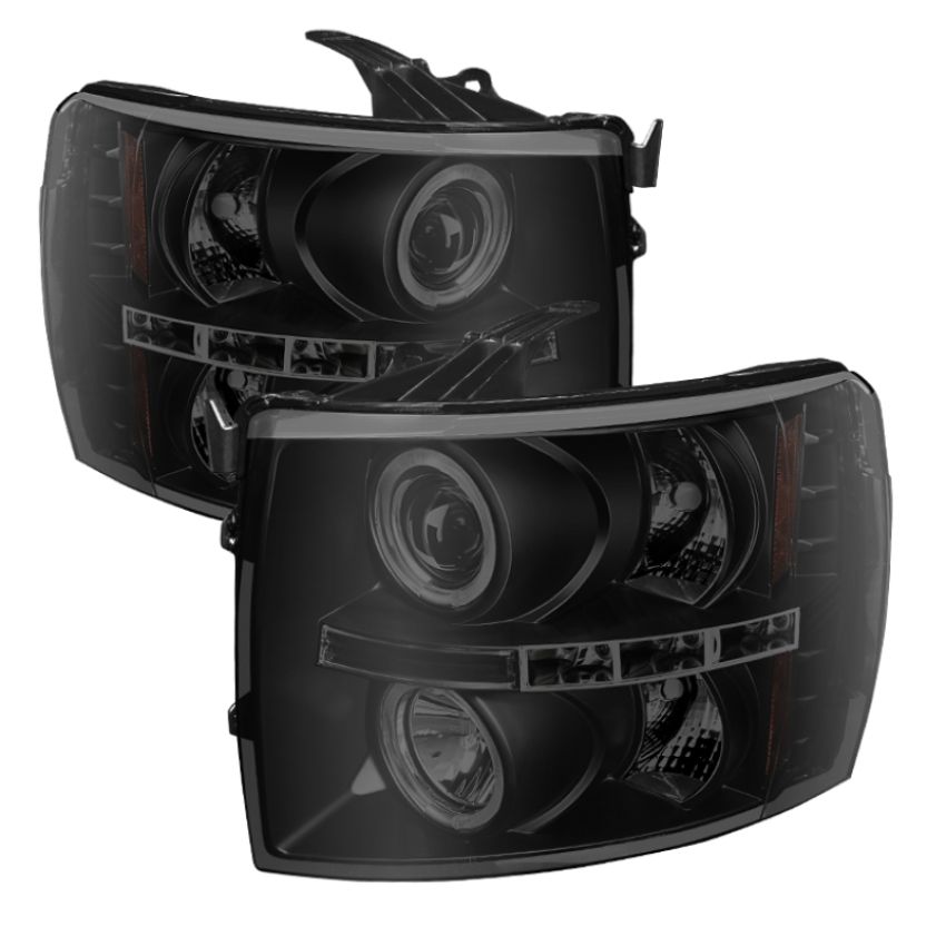 SPYDER 5078322 Projector Headlights - LED Halo - Black Smoke