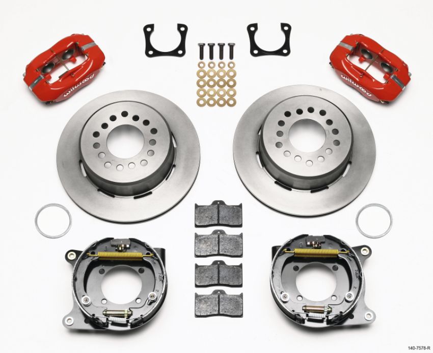 Wilwood 140-7578-R Forged Dynalite P/S Park Brake Kit Red Chevy 12 Bolt-Spec 3.15in Brng