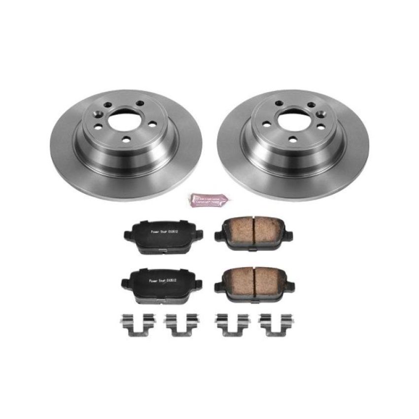 PowerStop KOE5341 OE Stock Replacement Low-Dust Ceramic Brake Pad and Rotor Kit