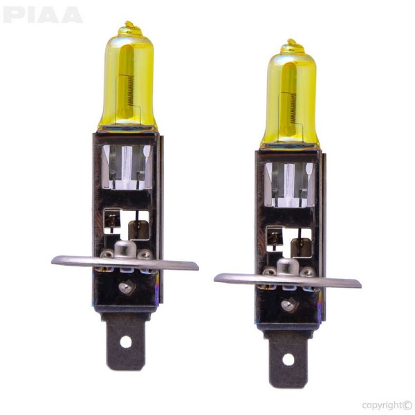 PIAA 22-13401 PIAA H1 Solar Yellow Twin Pack Halogen Bulbs